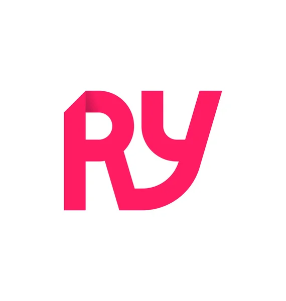 Moderm minimalis logotipo inicial RY — Vetor de Stock