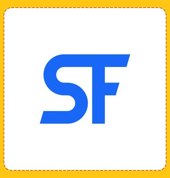 Moderm minimalis initial logo SF — Stock Vector