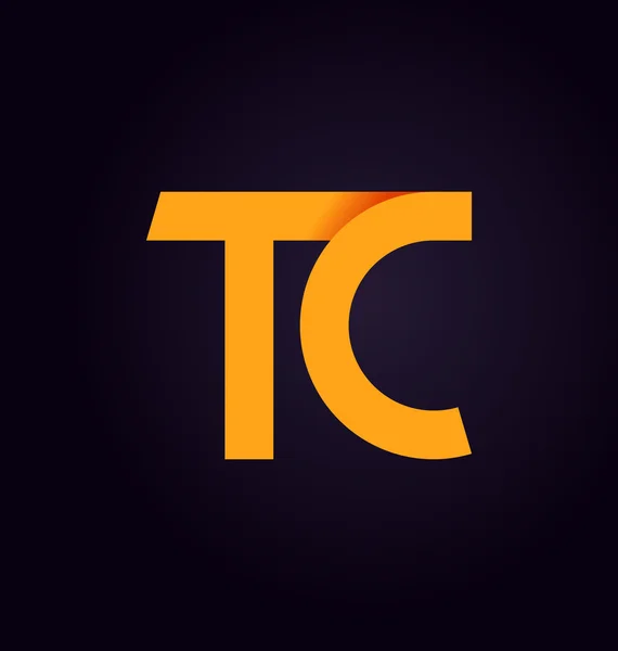 Moderm minimalis logotipo inicial TC — Vetor de Stock