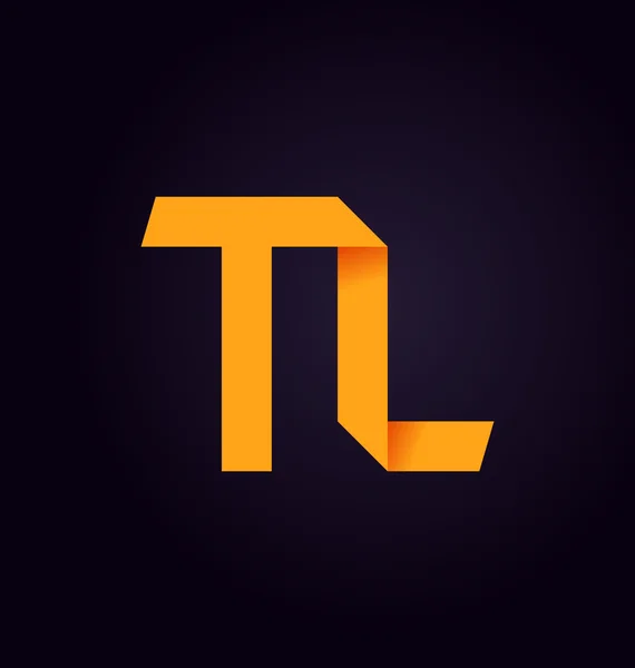 Moderm minimalis ilk logo Tl — Stok Vektör