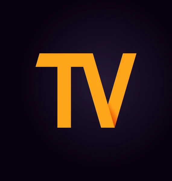 Moderm minimalis logo initial TV — Image vectorielle