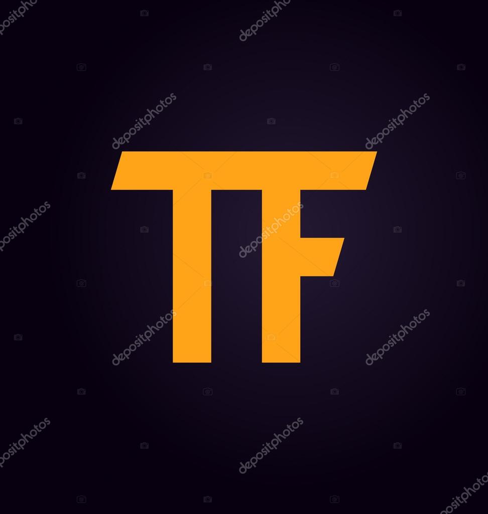 Minimalist and modern TF two letter composition for initial, logo or signature
