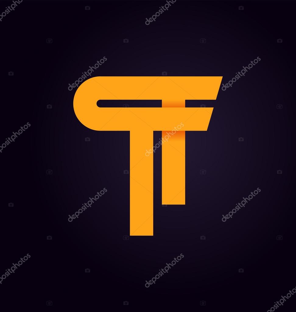 Minimalist and modern TT two letter composition for initial, logo or signature