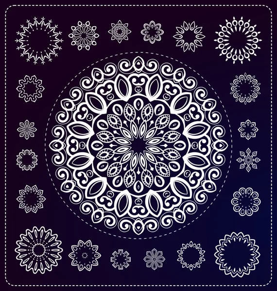 Raccolta illustrazione mandala — Vettoriale Stock