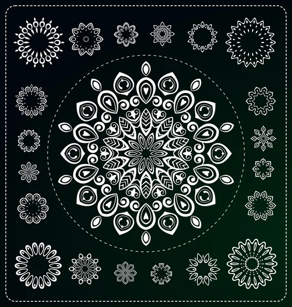 Raccolta illustrazione mandala — Vettoriale Stock