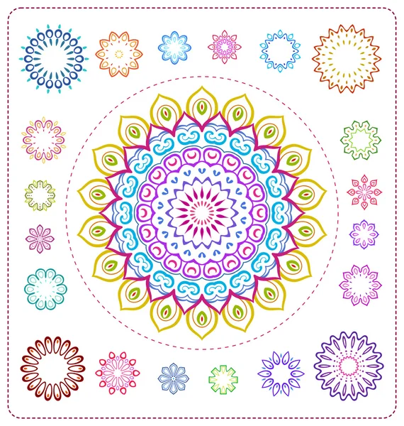 Colorido mandala ilustración — Vector de stock