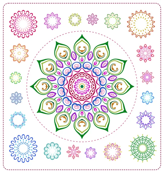 Illustrazione mandala colorato — Vettoriale Stock