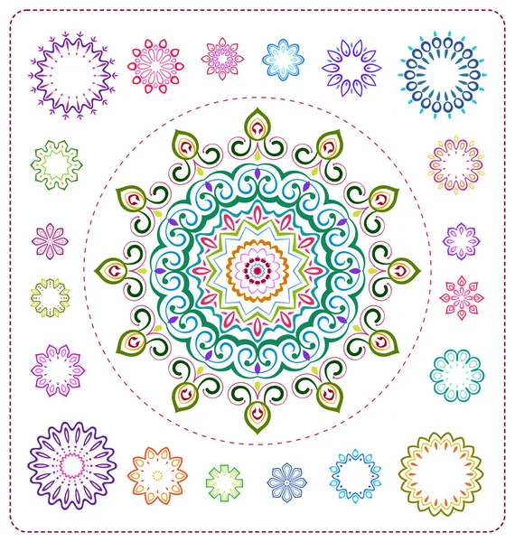 Värikäs Mandala kuva — vektorikuva