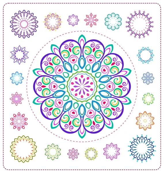 Fargerik mandala-illustrasjon – stockvektor