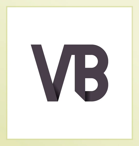 Moderm minimális kezdeti logó Vb — Stock Vector