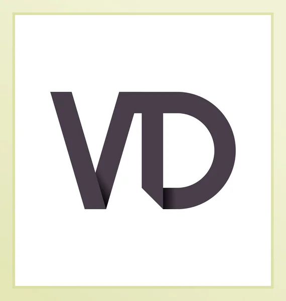 Moderm minimális kezdeti logó Vd — Stock Vector