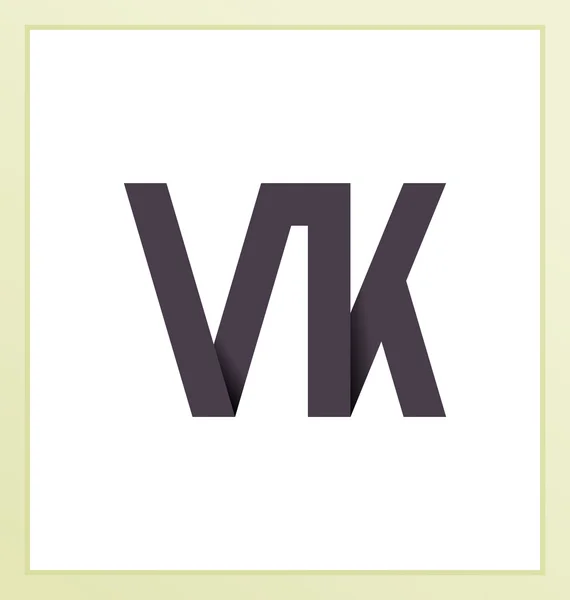 Moderm minimalis 초기 로고 Vk — 스톡 벡터