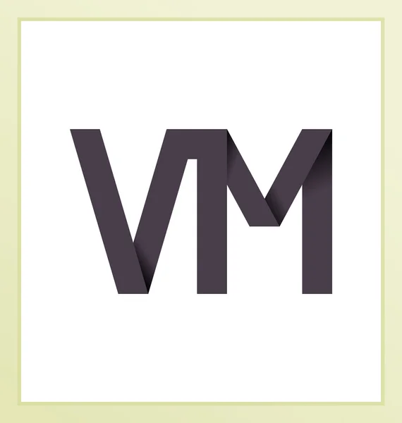 Moderm minimális kezdeti logó Vm — Stock Vector