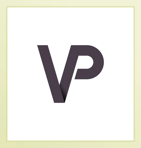Moderm minimális kezdeti logó Vp — Stock Vector