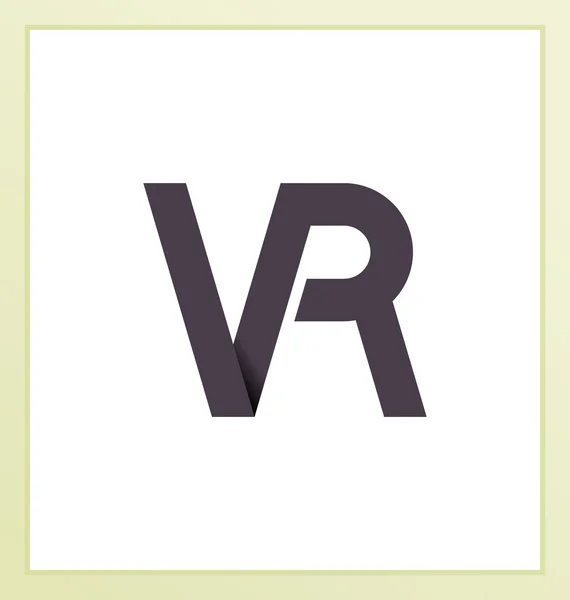Moderm minimális kezdeti logó Vr — Stock Vector
