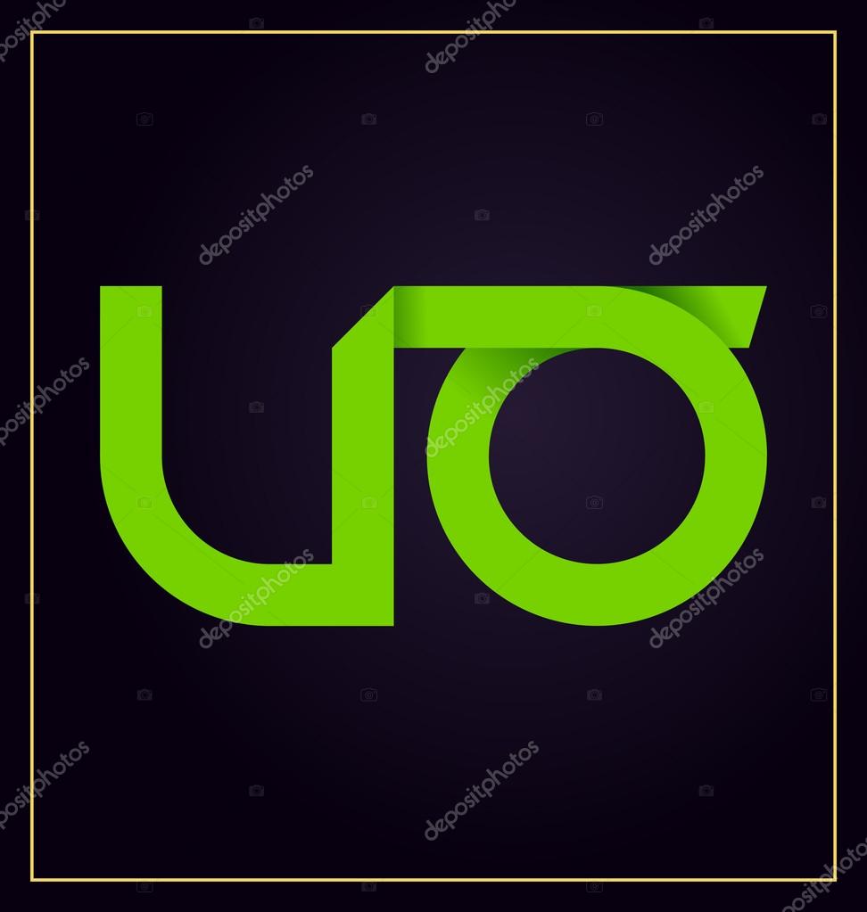 Minimalist and modern UO two letter composition for initial, logo or signature