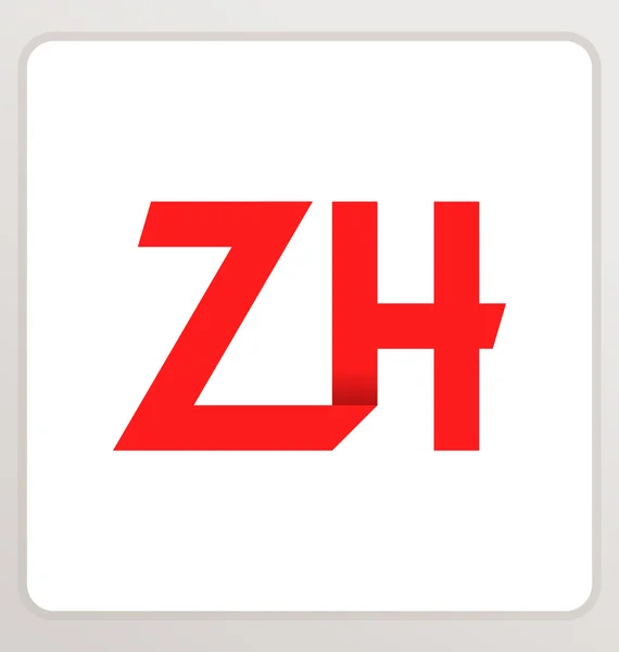 Мінімалістичний початковий логотип модема ZH — стоковий вектор