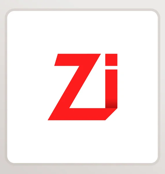 Moderm minimális kezdeti logó Zi — Stock Vector