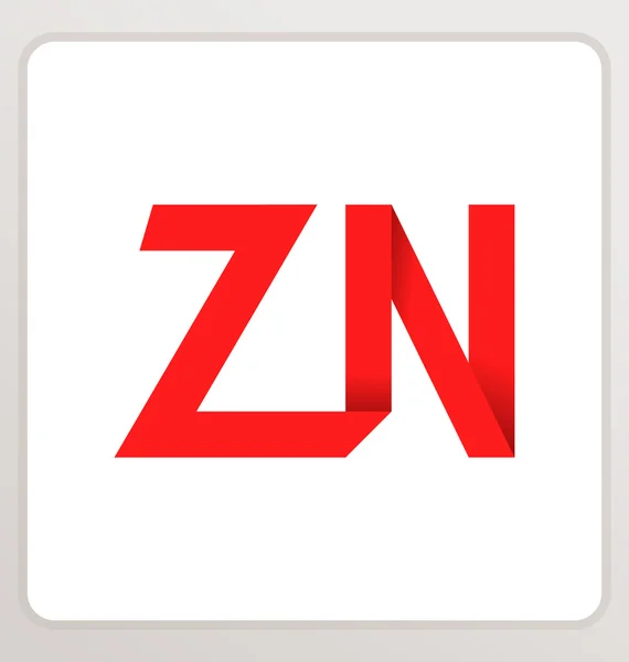 Moderm minimalis initial logo ZN — Wektor stockowy