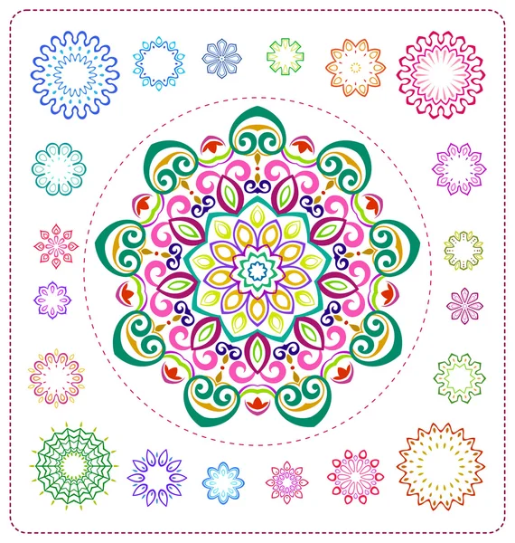 Conjunto de mandala ilustração — Vetor de Stock