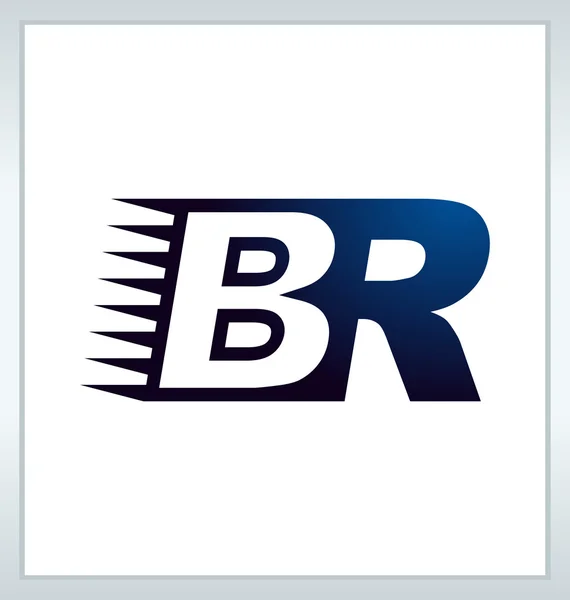 Logo iniziale moderm minimalis BR — Vettoriale Stock