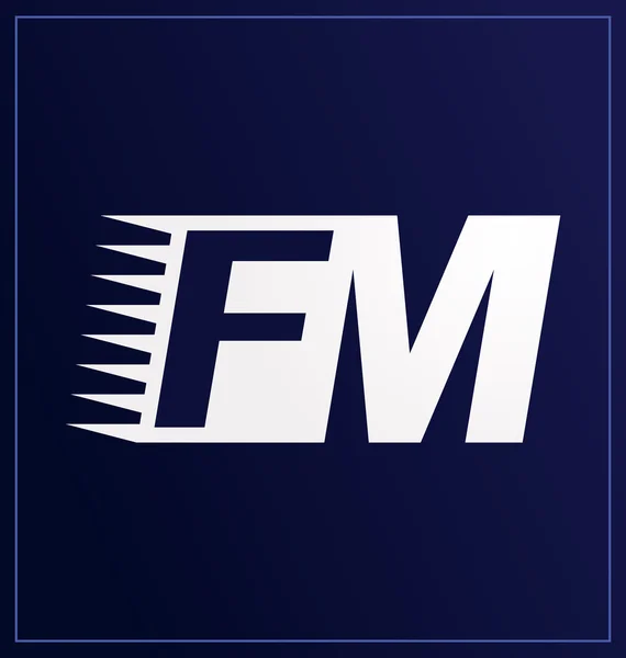Prima minimalis eerste logo Fm — Stockvector