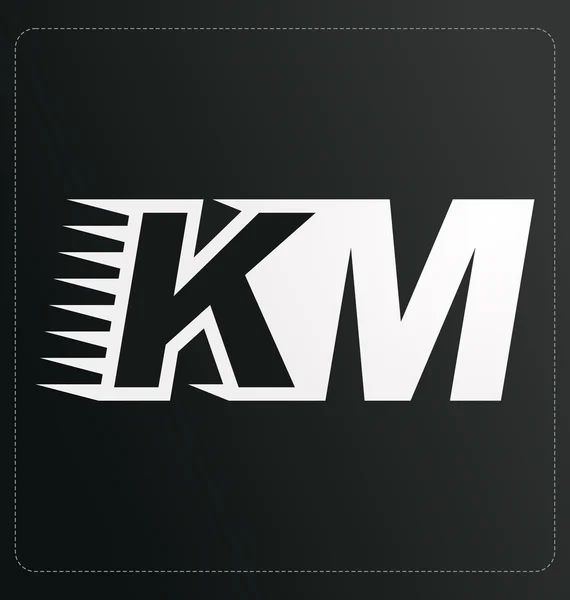 Moderm minimalis initial logo KM — Stock Vector