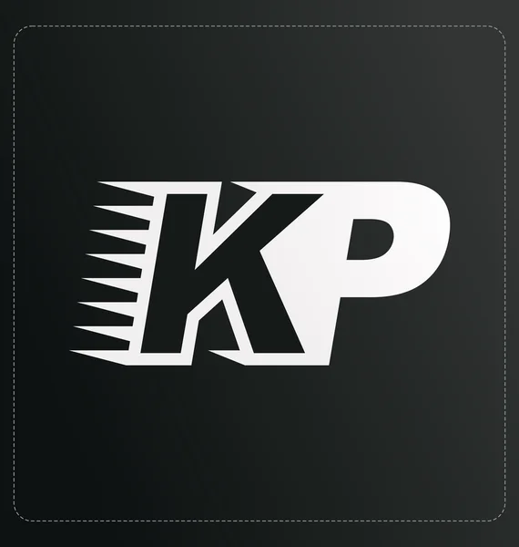Moderm minimalis initial logo KP — Stock Vector