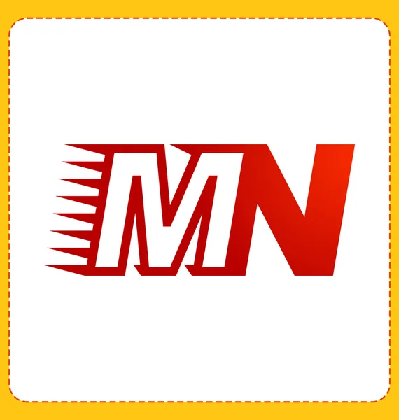 Мінімалістичний початковий логотип модема MN — стоковий вектор