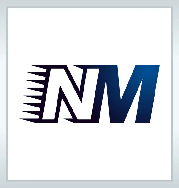 Moderm minimal första logo Nm — Stock vektor