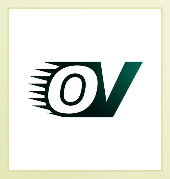 Prima minimalis eerste logo Ov — Stockvector