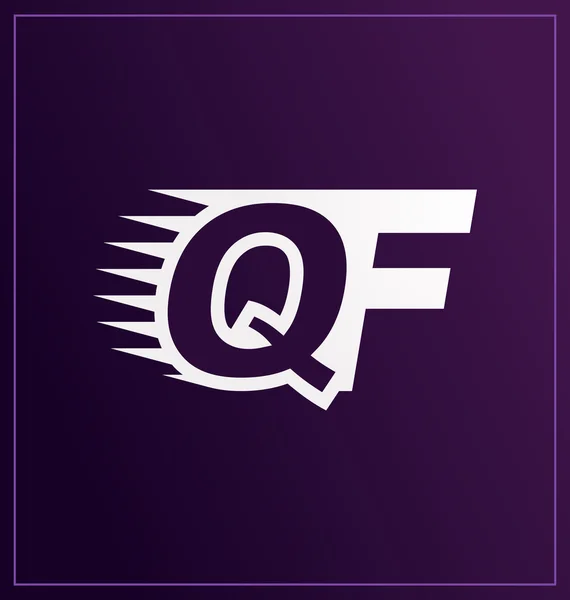 Modernes minimalis initiales Logo qf — Stockvektor