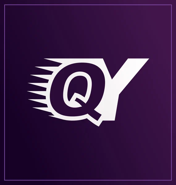 Modern minimalis eerste logo Qy — Stockvector
