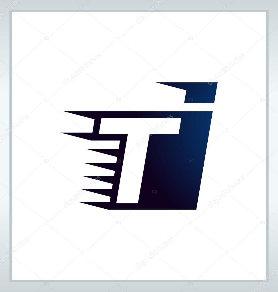 Two letter composition for initial, logo or signature started by T letter