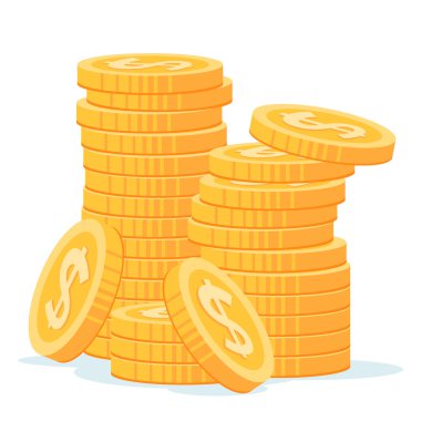 altın sikke vektör çizim yığını