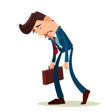 frustrated young worker clipart