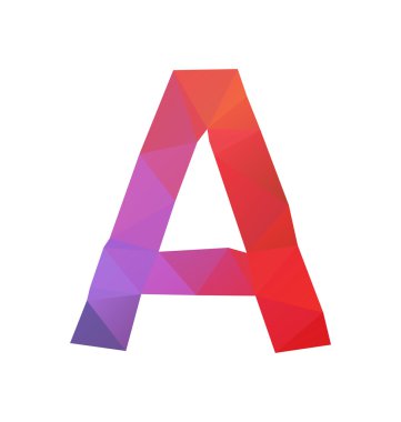 renkli poligonal yazı tipi