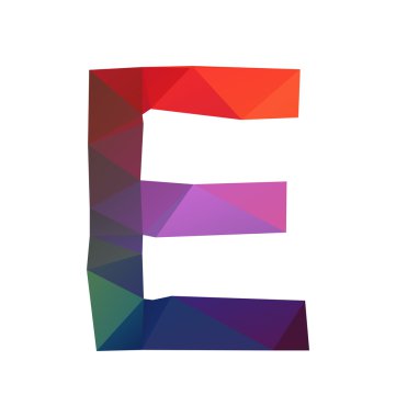 renkli poligonal yazı tipi