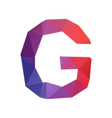 renkli poligonal yazı tipi