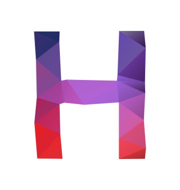 renkli poligonal yazı tipi