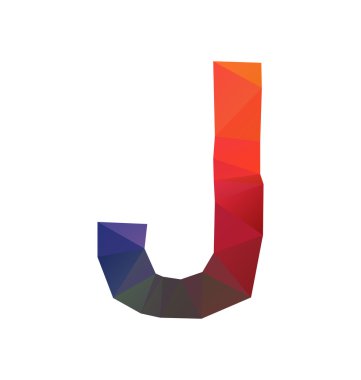 renkli poligonal yazı tipi