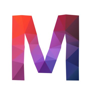 renkli poligonal yazı tipi