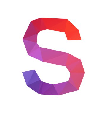 renkli poligonal yazı tipi