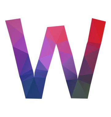 renkli poligonal yazı tipi