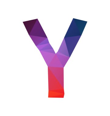 renkli poligonal yazı tipi