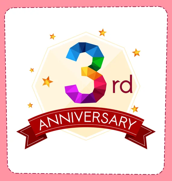 Polygonal number anniversary logo — Stock Vector