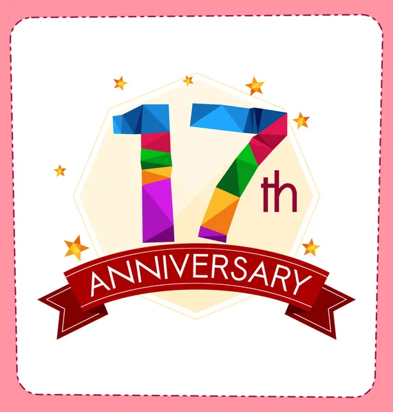 Polygonal number anniversary logo — Stock Vector