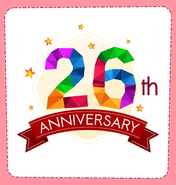 Polygonal number anniversary logo — Stock Vector