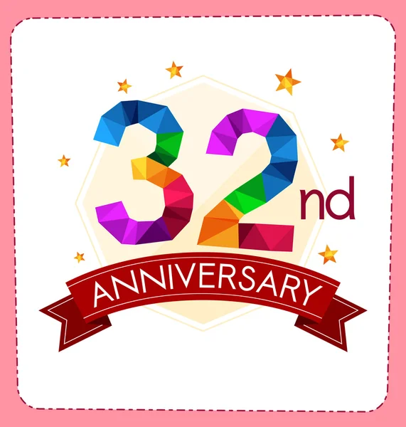 Polygonal number anniversary logo — Stock Vector