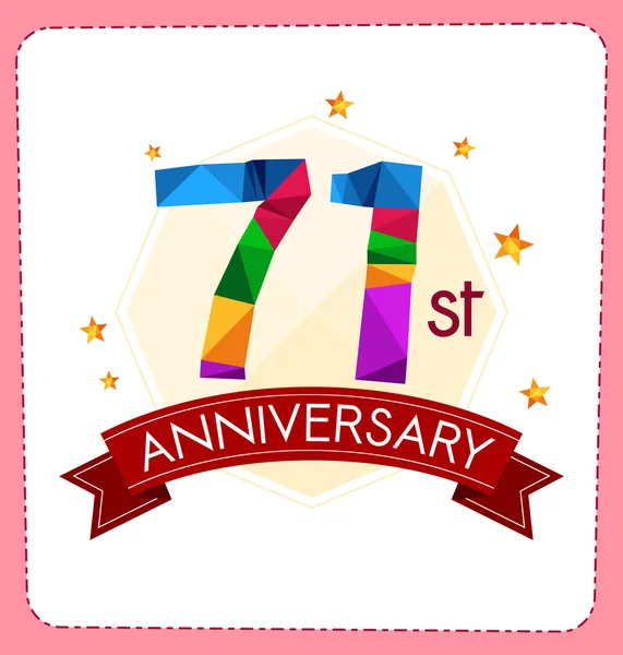 Número poligonal logotipo aniversário — Vetor de Stock